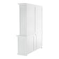 87" White Solid Wood Four Tier Bookcase