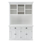 87" White Solid Wood Adjustable Two Tier Bookcase