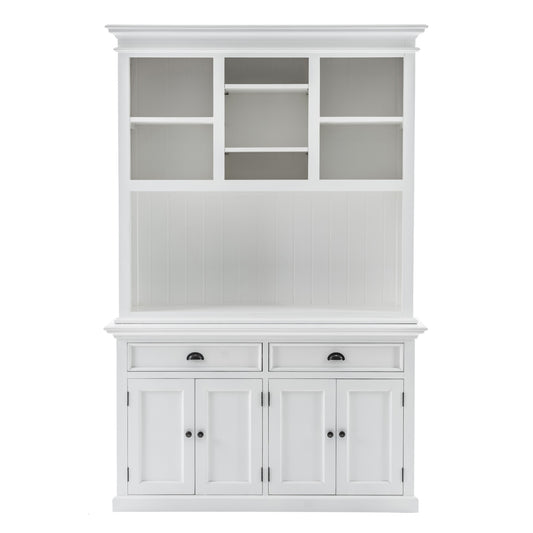 87" White Solid Wood Adjustable Two Tier Bookcase