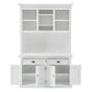 87" White Solid Wood Adjustable Two Tier Bookcase