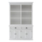 87" White Solid Wood Adjustable Four Tier Bookcase