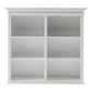 87" White Solid Wood Adjustable Four Tier Bookcase