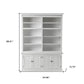 87" White Solid Wood Adjustable Four Tier Bookcase