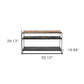 55" Natural and Black Frame Console Table With Storage