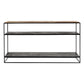 55" Natural and Black Frame Console Table With Storage
