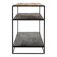 55" Natural and Black Frame Console Table With Storage