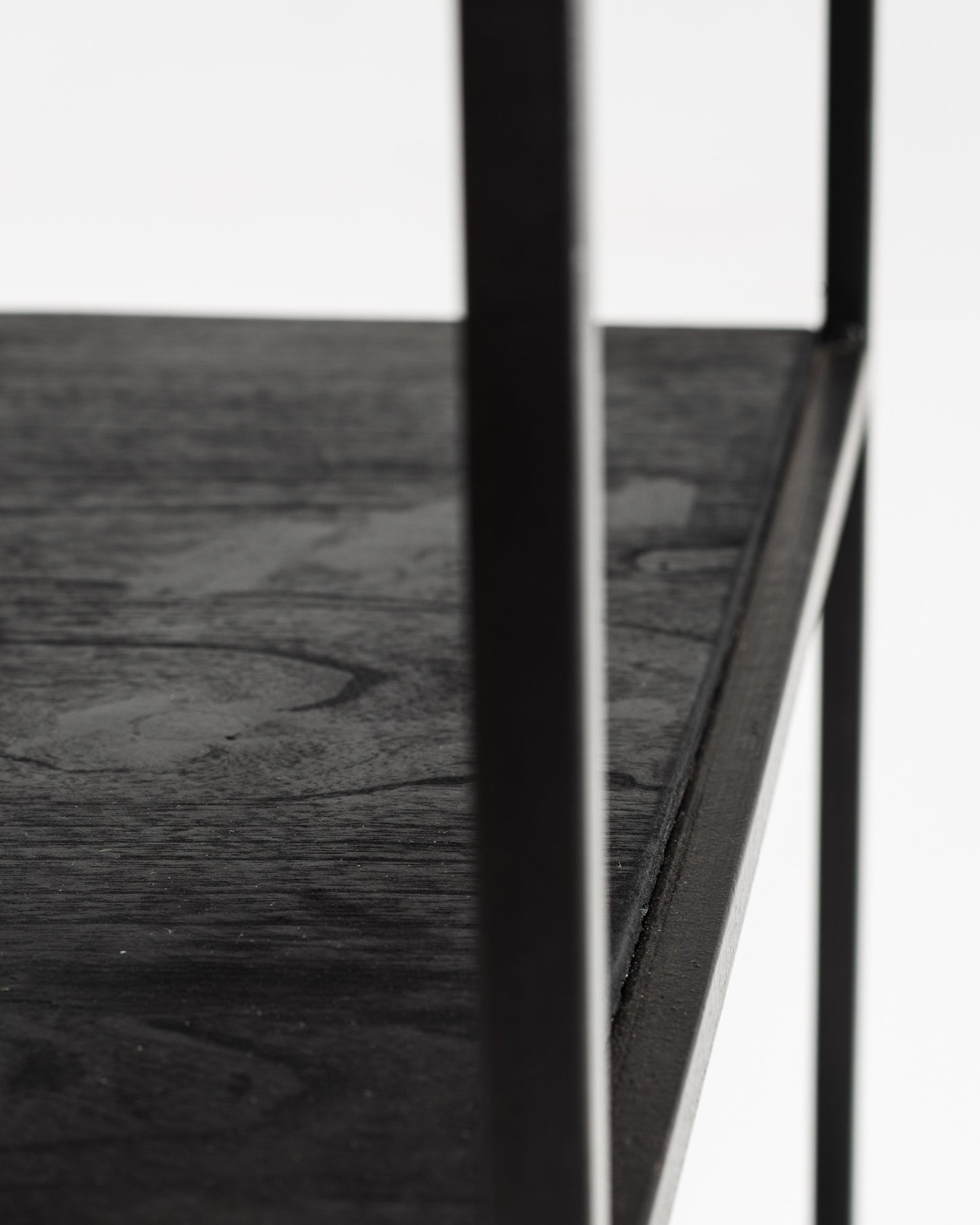55" Natural and Black Frame Console Table With Storage