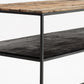 55" Natural and Black Frame Console Table With Storage
