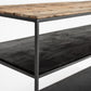 55" Natural and Black Frame Console Table With Storage