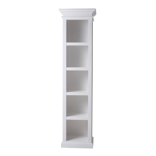 75" White Solid Wood Five Tier Bookcase