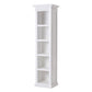 75" White Solid Wood Five Tier Bookcase