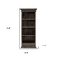 75" Brown and Black  Wood Four Tier Bookcase