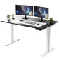 White and Black Bamboo Dual Motor Electric Office Adjustable Computer Desk