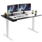 White and Black Bamboo Dual Motor Electric Office Adjustable Computer Desk