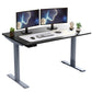 Gray and Black 45" Bamboo Dual Motor Electric Office Adjustable Computer Desk