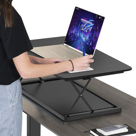 Small Black Adjustable Standing Desk Converter