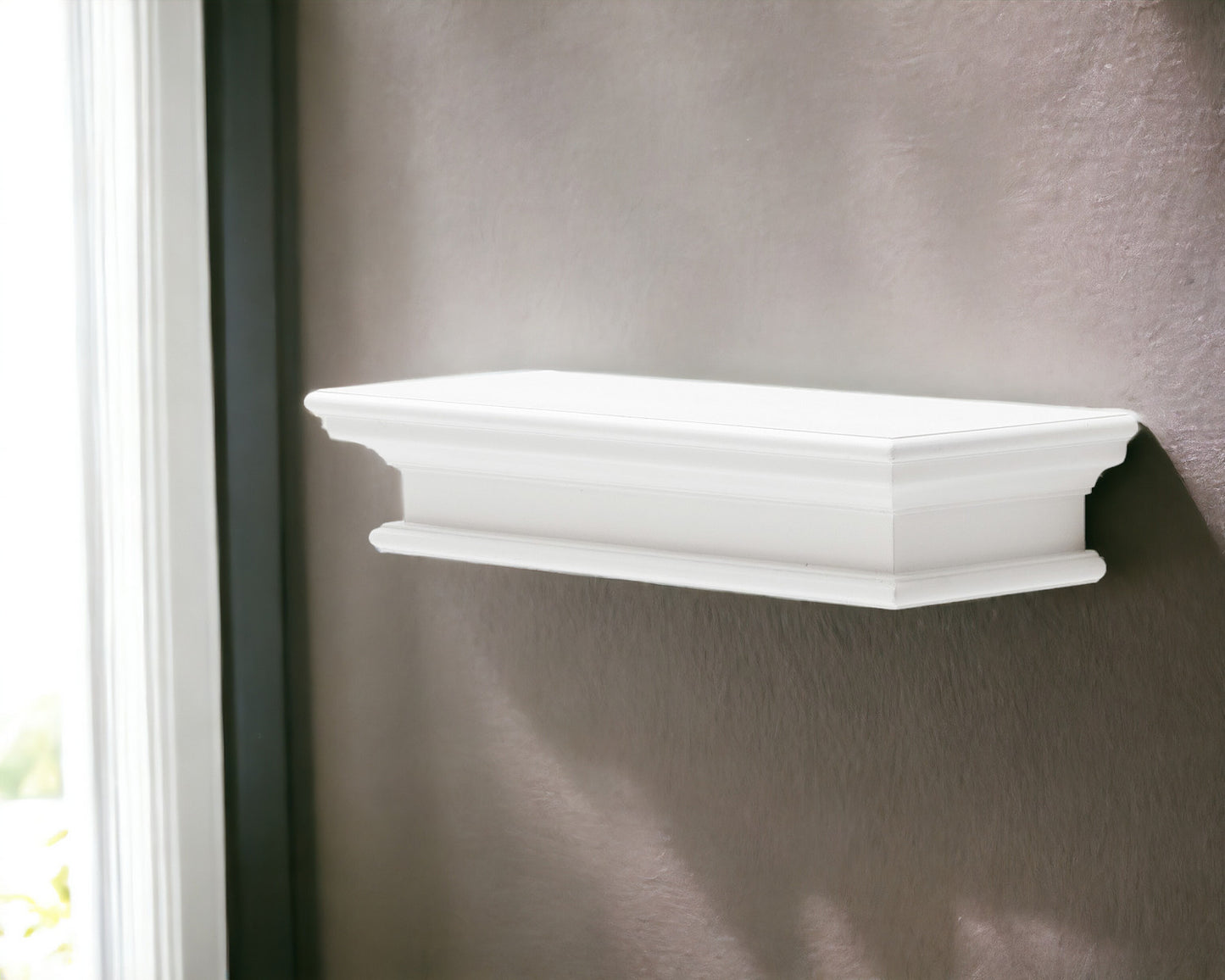 23" Classic White Floating Wall Shelf