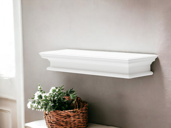 32 Classic White Floating Wall Shelf