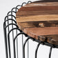 24" Modern Black and Rustic Brown Round End Table