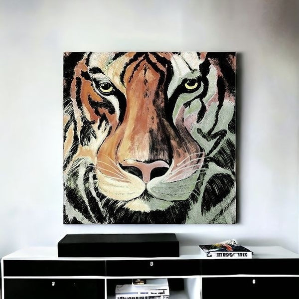 Staring Tiger Portrait Unframed Print Wall Art