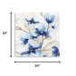 20" x 20" Watercolor Shades of Blue Floral Canvas Wall Art