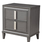 29" Dark Gray Two Drawer Contemporary Wood Nightstand