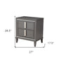 29" Dark Gray Two Drawer Contemporary Wood Nightstand