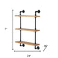 24" Three Shelves Solid Wood Wall Mounted Shelving Unit