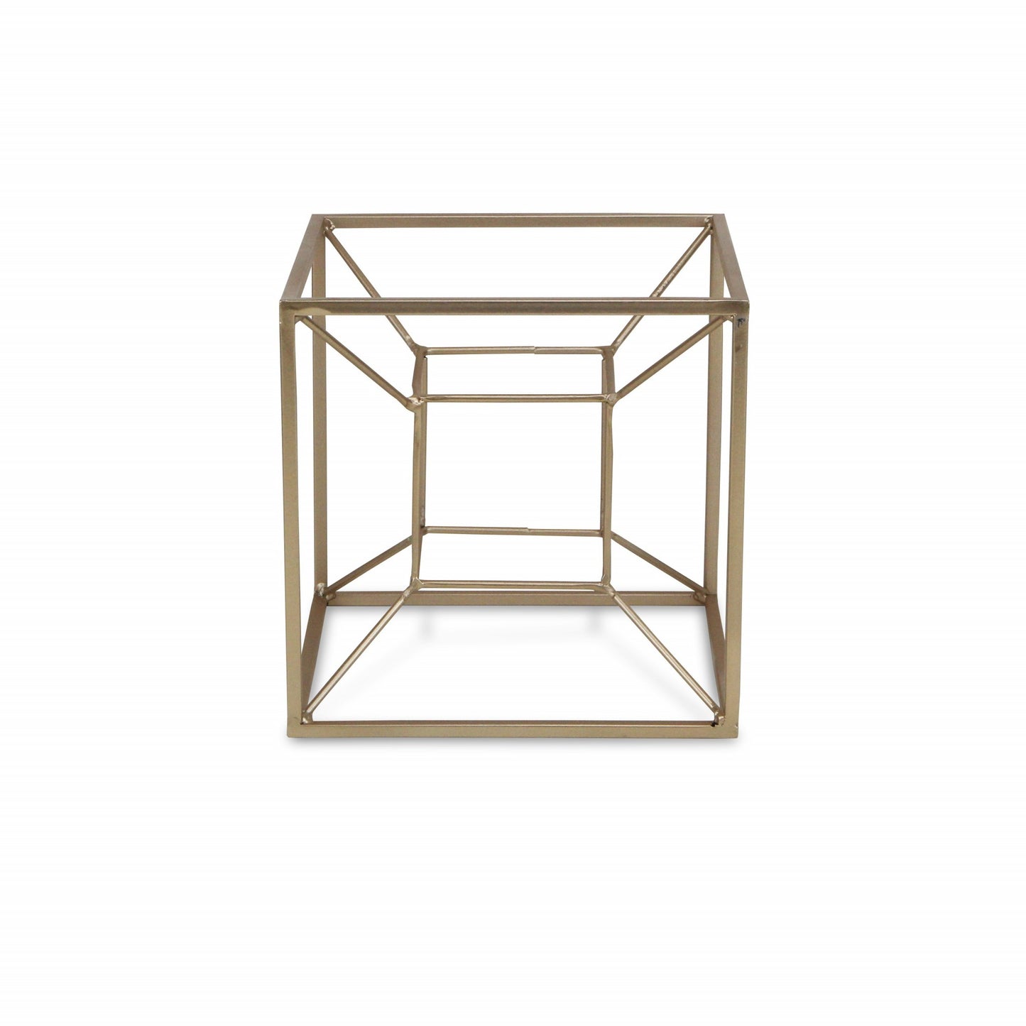 Jumbo Metal 3D Cube Decorative Sculpture