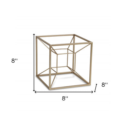 Jumbo Metal 3D Cube Decorative Sculpture