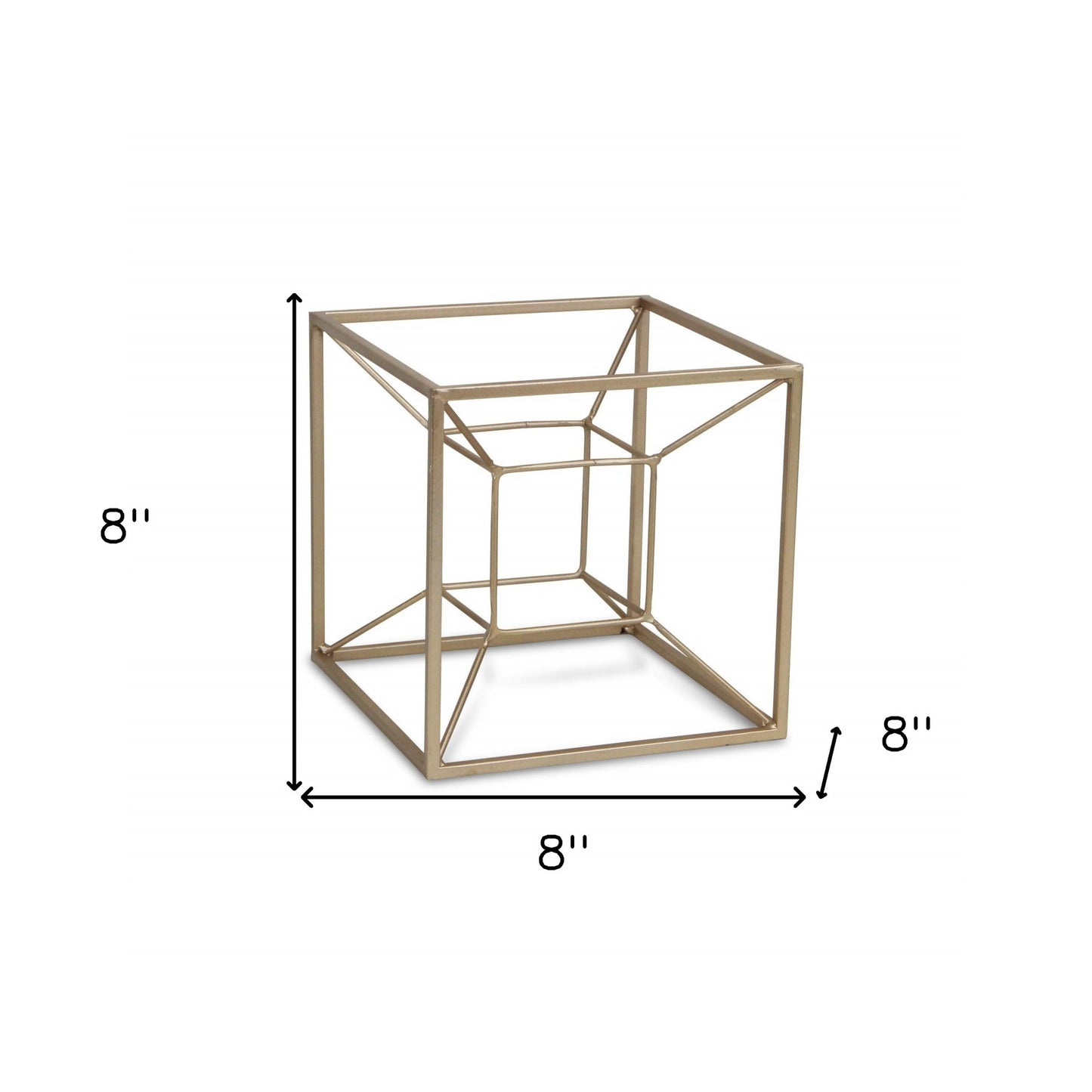 Jumbo Metal 3D Cube Decorative Sculpture