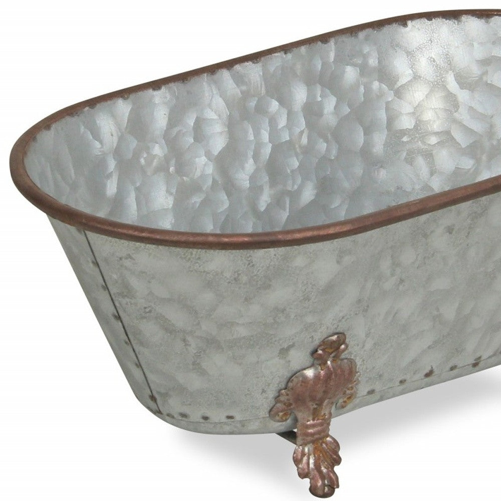 Jumbo Hammered Metal Bathtub Sculpture