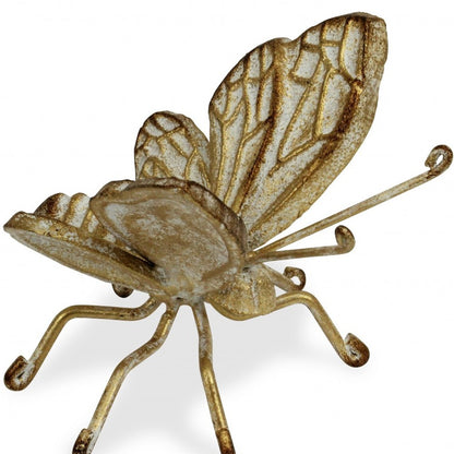 Gold Cast Iron Butterfly Decorative Sculpture