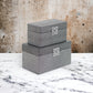 Set of Two Gray Wooden Boxes