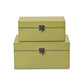 Set of Two light Green Wooden Storage Boxes