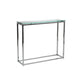 Geo Rectangle Clear Glass and Chrome Console Table