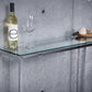 Geo Rectangle Clear Glass and Chrome Console Table