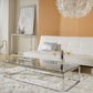 Geo Rectangle Clear Glass and Chrome Console Table