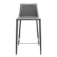 26" Gray Steel Low Back Counter Height Bar Chair