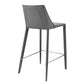 26" Gray Steel Low Back Counter Height Bar Chair