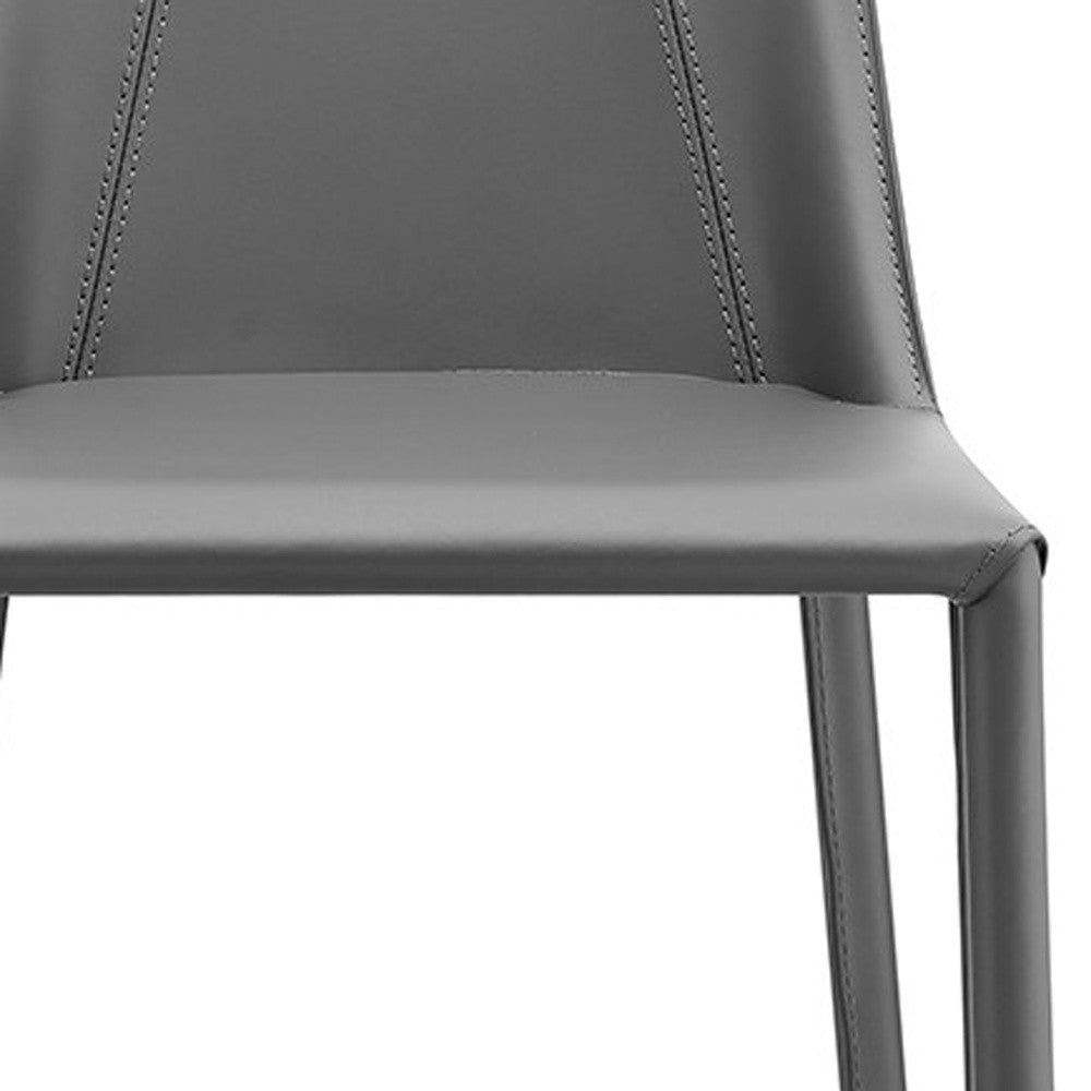 26" Gray Steel Low Back Counter Height Bar Chair