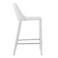 26" White Steel Low Back Counter Height Bar Chair