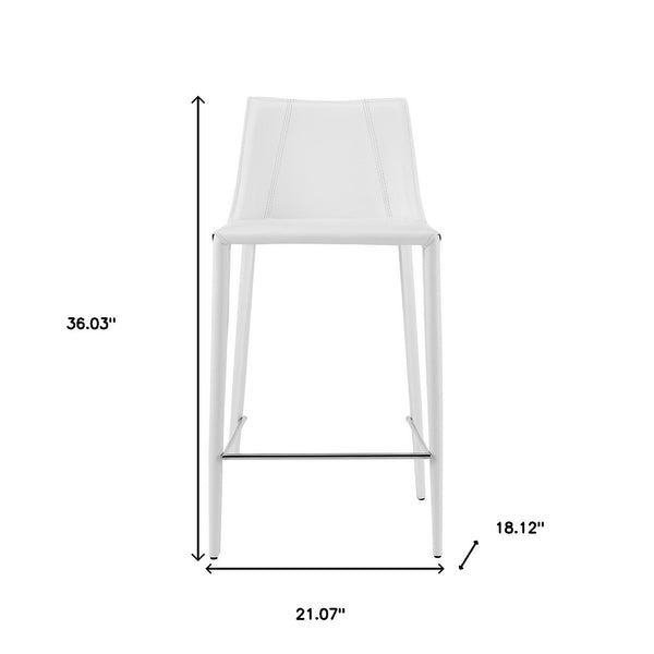 26 White Steel Low Back Counter Height Bar Chair