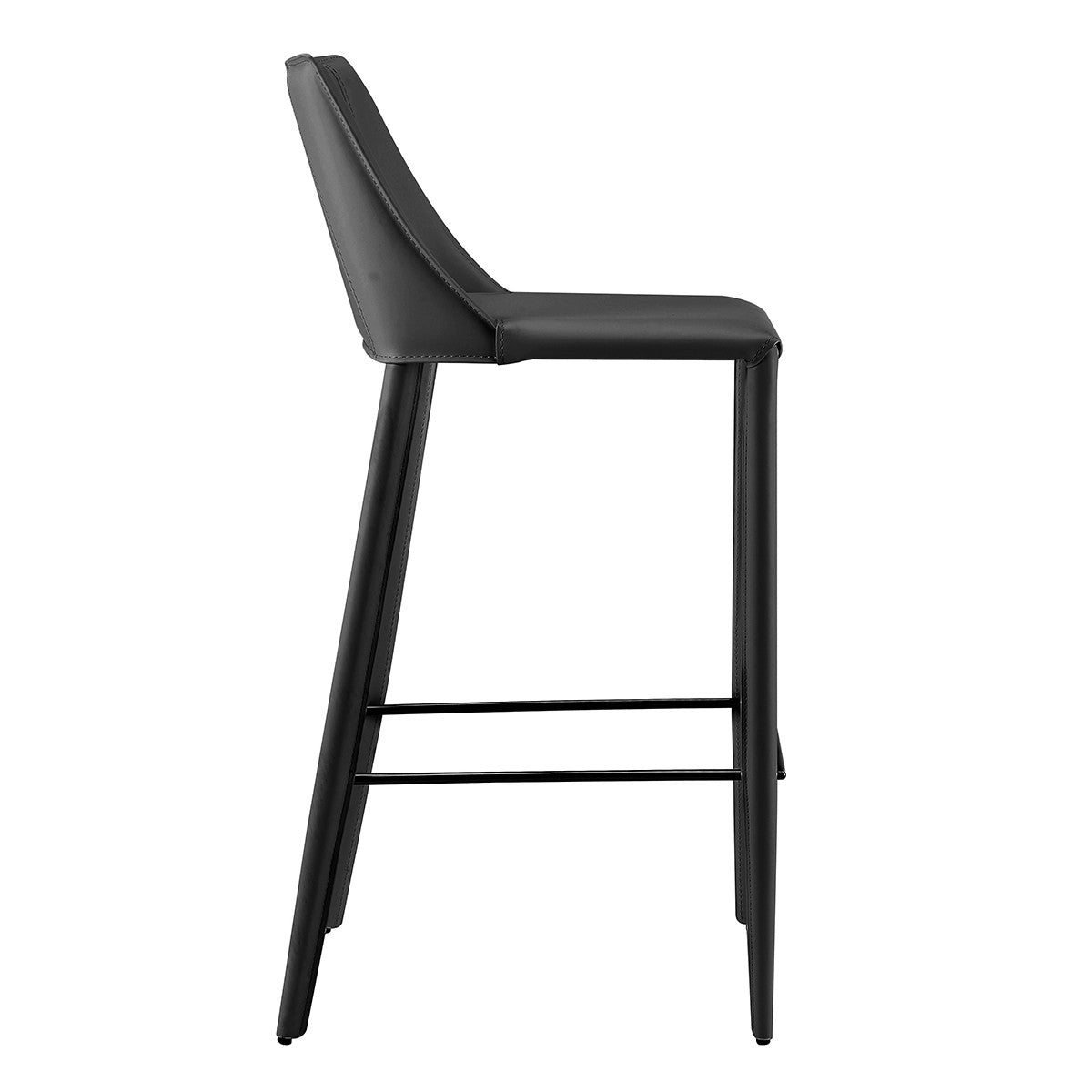 30" Black Steel Low Back Bar Height Bar Chair