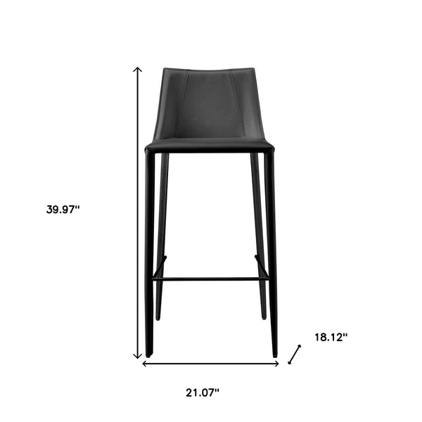 30 Black Steel Low Back Bar Height Bar Chair