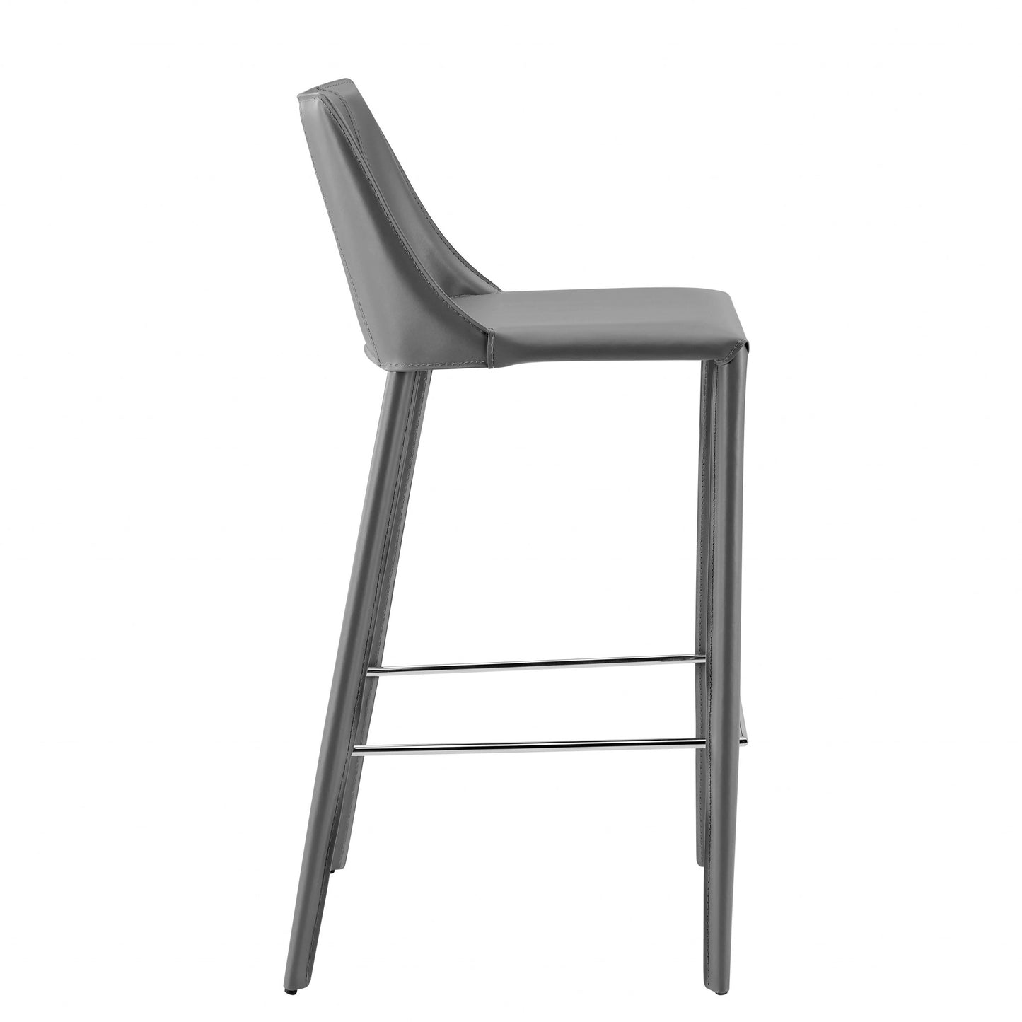 30" Gray Steel Low Back Bar Height Bar Chair