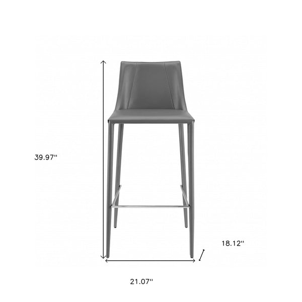 30 Gray Steel Low Back Bar Height Bar Chair