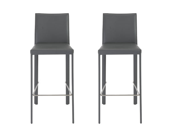 Set of Two 30 Steel Low Back Bar Height Bar Chairs