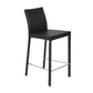 Set of Two 26" Black Steel Low Back Counter Height Bar Chairs