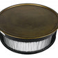 Round Black Drum Shaped Brass Coffee Table